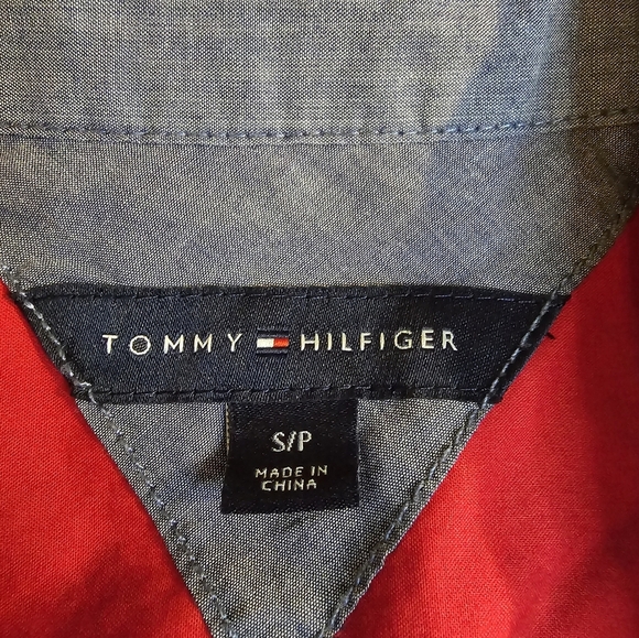 Tommy Hilfiger Love You More Sparkle Heart Small Button-down Red Preppy - Picture 3 of 8